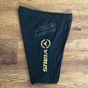 Virus Men's Black and Gold Athletic Compression Shorts - Size: M